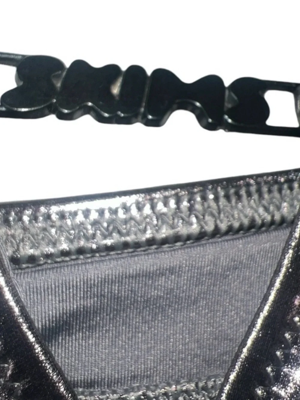 SKIMS NWT Metallic Swim Halter Monokini - Carbon